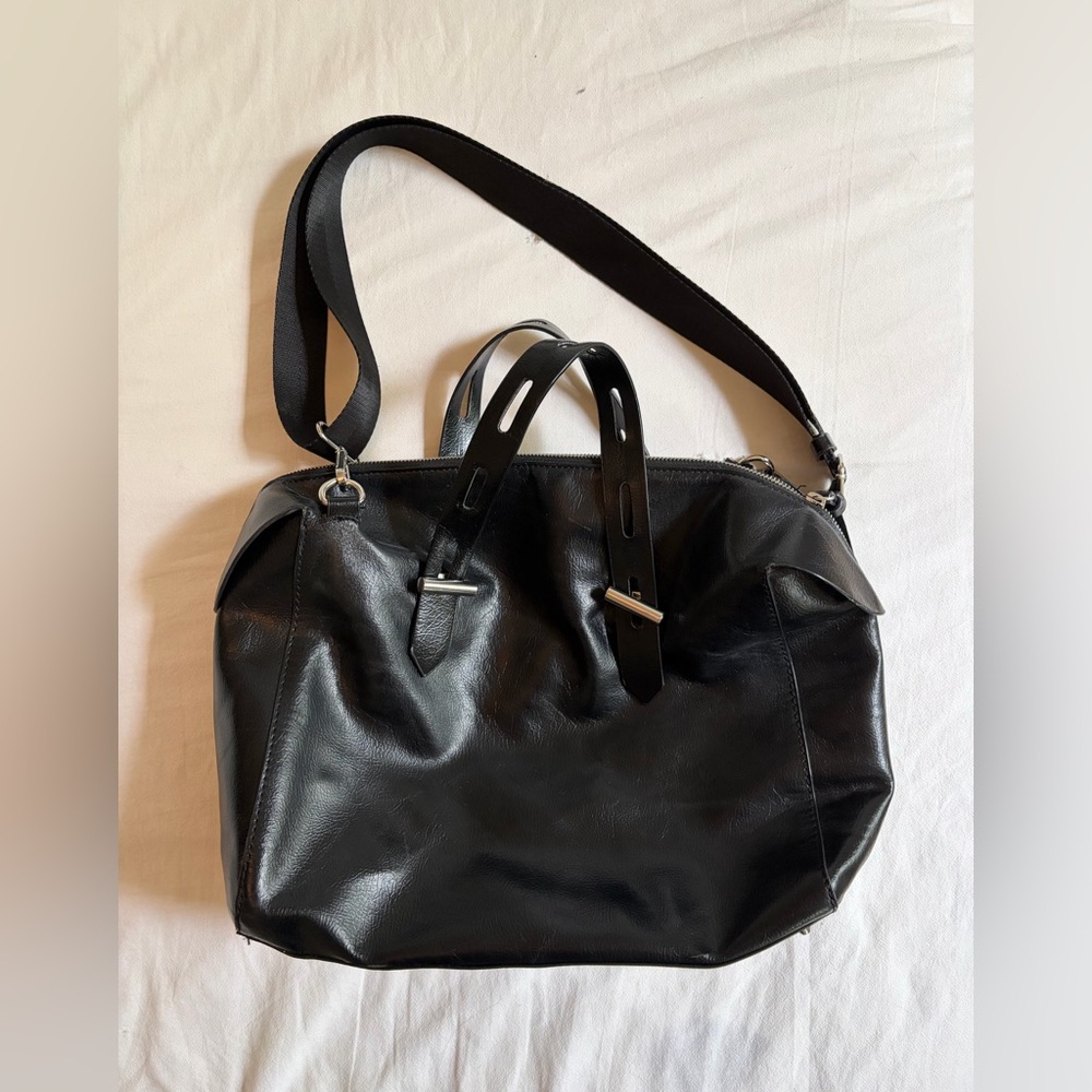 Black duffle bag